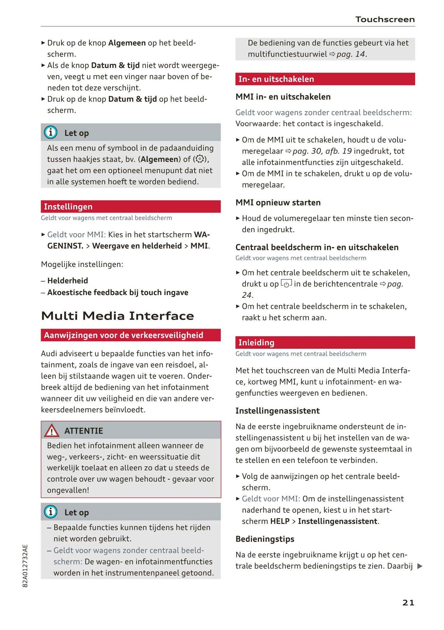 2018-2023 Audi A1 Owner's Manual | Dutch