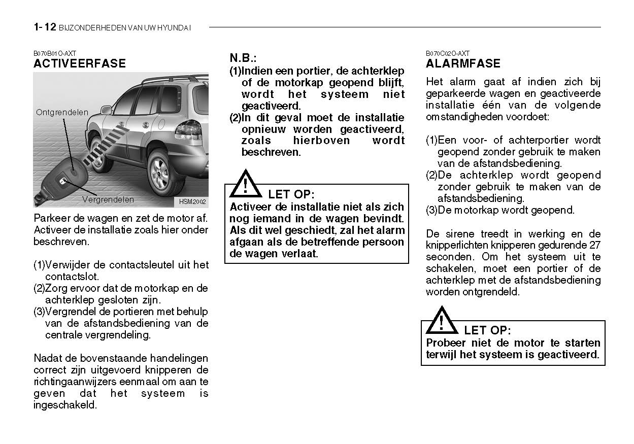 2005-2006 Hyundai Santa Fe Owner's Manual | Dutch