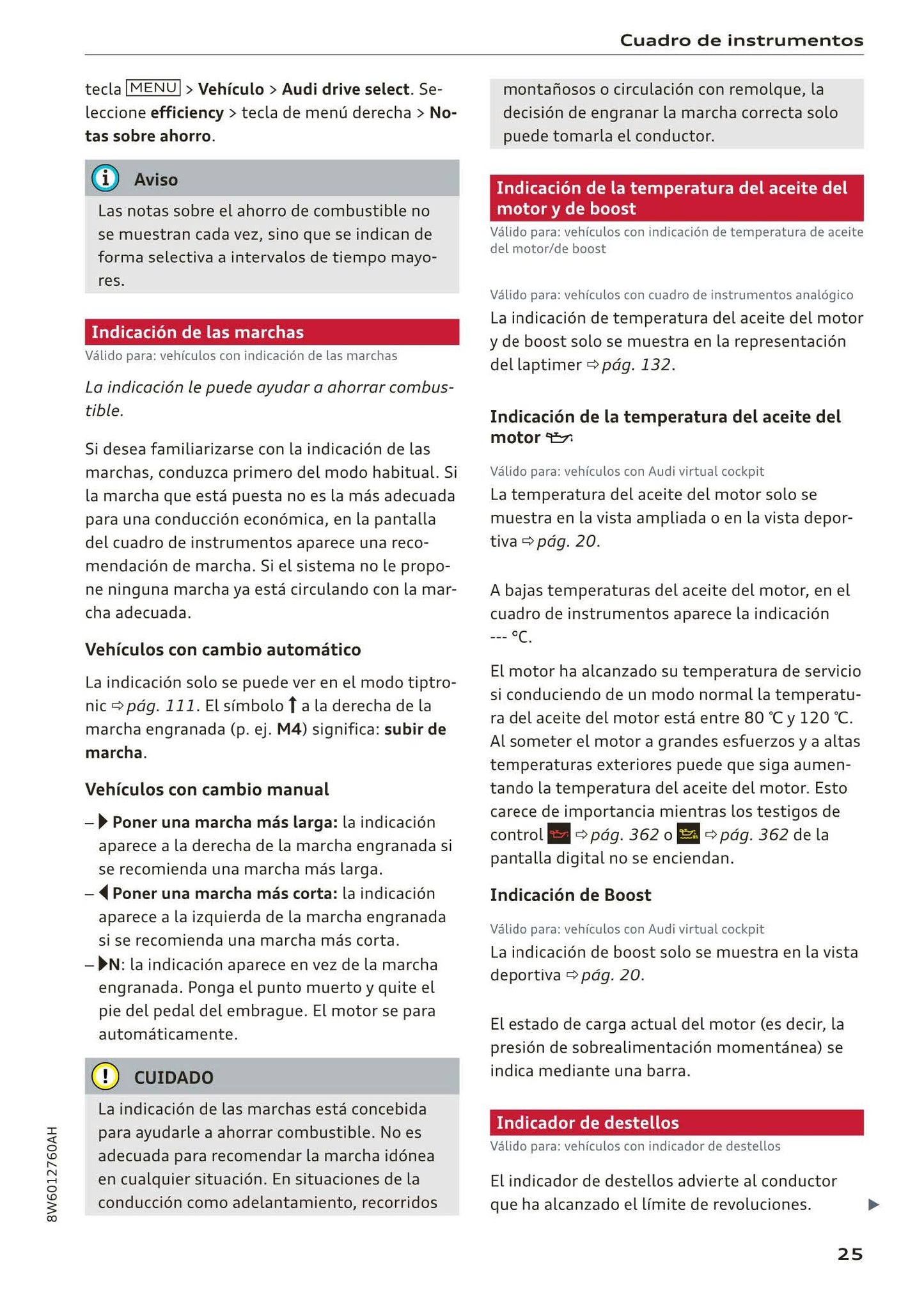 2017-2020 Audi A5 Bedienungsanleitung | Spanisch