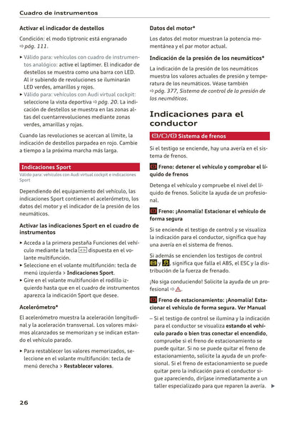 2017-2020 Audi A5 Bedienungsanleitung | Spanisch