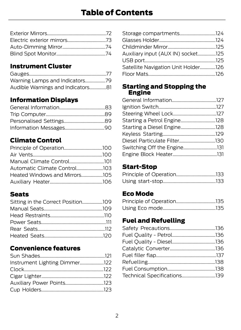 2011-2012 Ford C-Max / Grand C-Max Owner's Manual | English