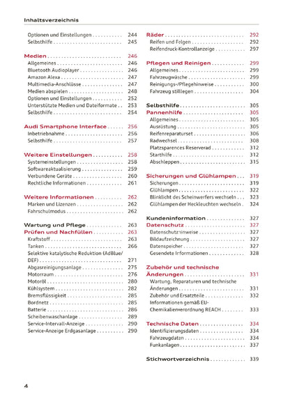 2020-2023 Audi A3 Bedienungsanleitung | Deutsch