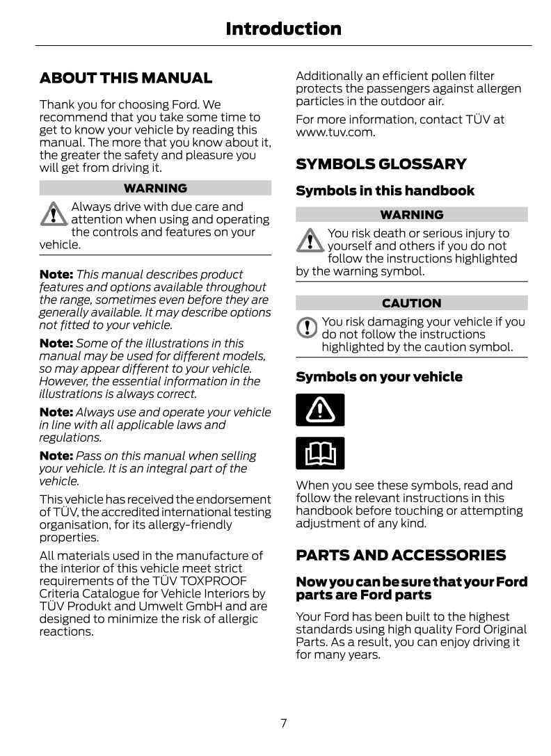 2011-2012 Ford C-Max / Grand C-Max Owner's Manual | English