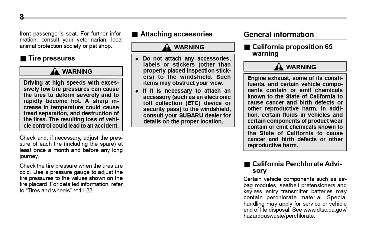 2018 Subaru Legacy/Outback Owner's Manual | English